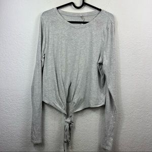 Lululemon Long Sleeve Tie Front Top Gray